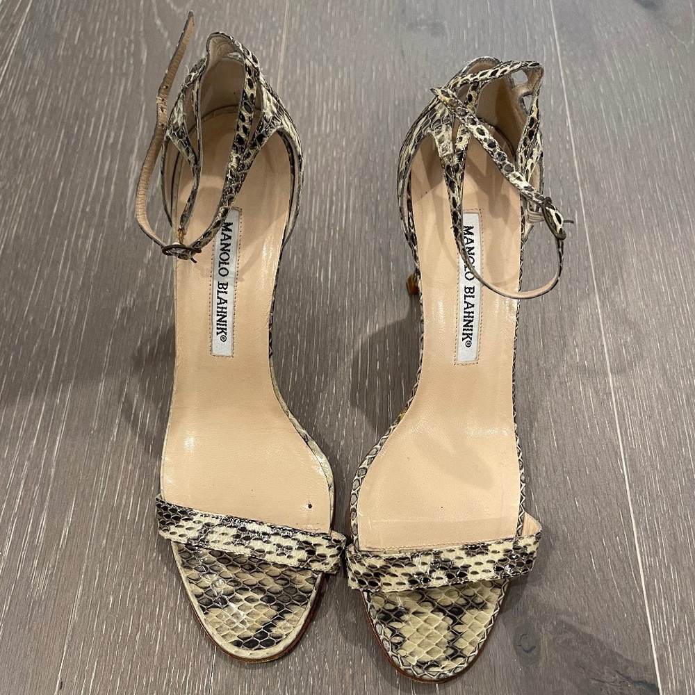 Manolo Blahnik Snakeskin Sandals